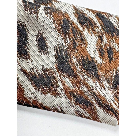 RODA Ribbon Belt Mens Unisex Medium Brown Black Animal Print Fabric D Ring Waist - Picture 4 of 7